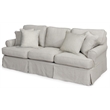 Sunset Trading Horizon T-Cushion Fabric Slipcovered Sofa in Light Gray