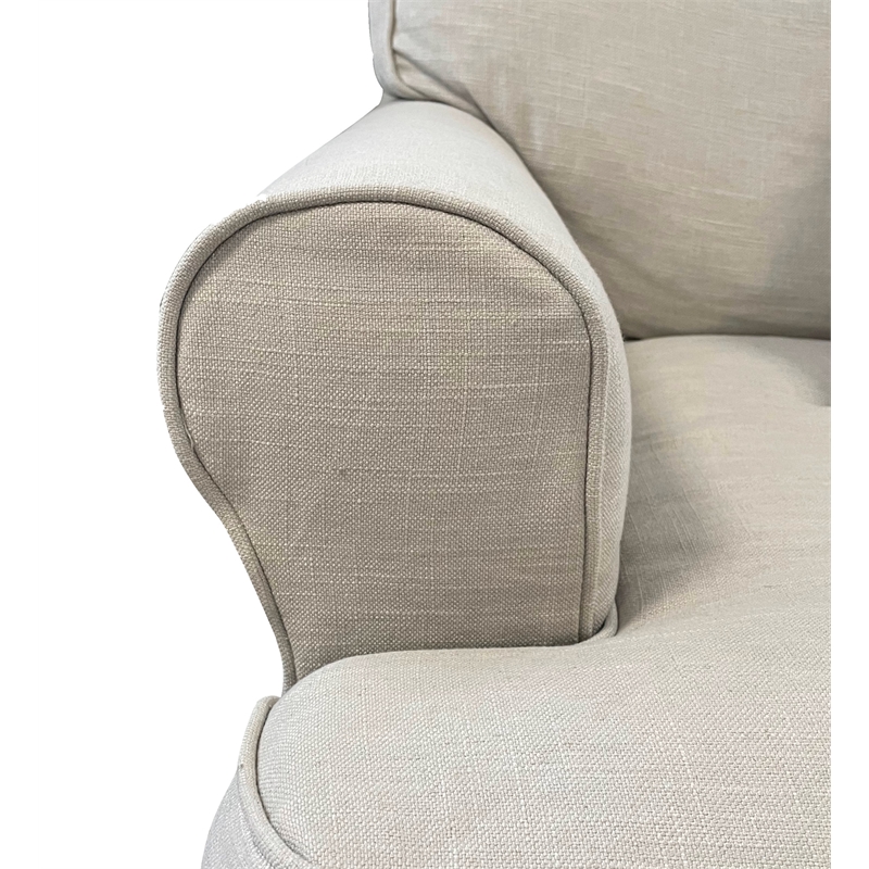 Sunset Trading Horizon T-Cushion Fabric Slipcovered Sofa in Light Gray