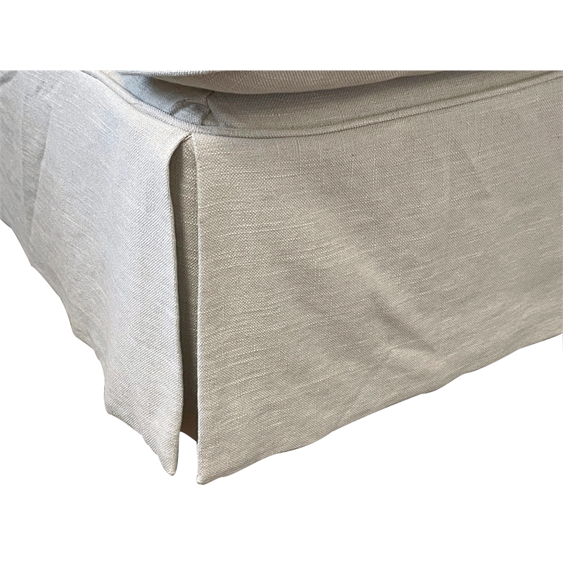 Sunset Trading Horizon T-Cushion Fabric Slipcovered Sofa in Light Gray