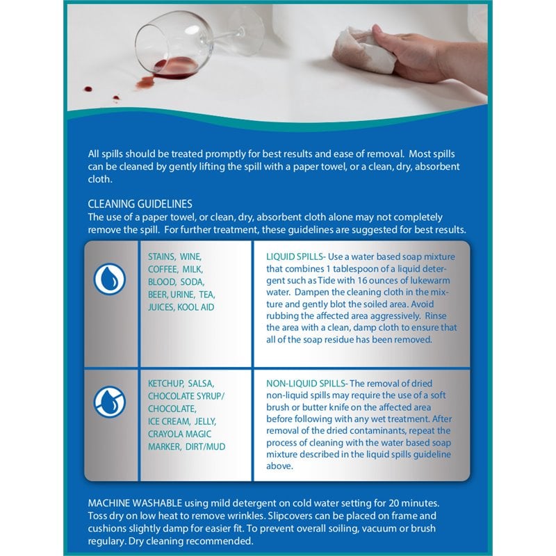 Sunset Trading Horizon T-Cushion Fabric Slipcovered Sofa in Ocean Blue