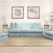 Sunset Trading Horizon T-Cushion Fabric Slipcovered Sofa in Ocean Blue