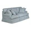 Sunset Trading Horizon T-Cushion Fabric Slipcovered Sofa in Ocean Blue