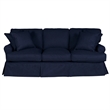 Sunset Trading Horizon T-Cushion Fabric Slipcovered Sofa in Navy Blue