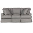 Sunset Trading Horizon T-Cushion Fabric Slipcovered Sofa in Gray