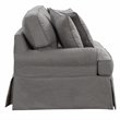Sunset Trading Horizon T-Cushion Fabric Slipcovered Sofa in Gray