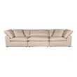 Sunset Trading Puff 3-Piece Fabric Slipcover Modular Sectional Sofa in Tan