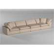 Sunset Trading Puff 4-Piece Fabric Slipcover Modular Sectional Sofa in Tan