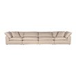 Sunset Trading Puff 4-Piece Fabric Slipcover Modular Sectional Sofa in Tan