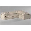 Sunset Trading Puff 4-Piece L-Shaped Fabric Slipcover Sectional in Tan