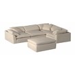 Sunset Trading Puff 5-Piece L-Shaped Fabric Slipcover Sectional in Tan