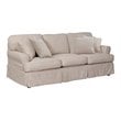 Sunset Trading Horizon T-Cushion Fabric Slipcovered Sofa in Linen Beige