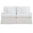 Sunset Trading Horizon T-Cushion Fabric Slipcovered Loveseat in White