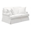 Sunset Trading Horizon T-Cushion Fabric Slipcovered Loveseat in White