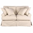 Sunset Trading Horizon T-Cushion Fabric Slipcovered Loveseat in Tan