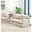 Sunset Trading Horizon T-Cushion Fabric Slipcovered Loveseat in Tan