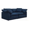 Sunset Trading Puff 2-Piece Fabric Slipcover Sectional Sofa in Navy