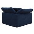 Sunset Trading Puff 4-Piece Fabric Slipcover Sectional Sofa in Navy