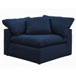 Sunset Trading Puff 3-Piece L-Shaped Fabric Slipcover Sectional in Navy