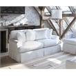 Sunset Trading Horizon T-Cushion Cotton Fabric Slipcovered Loveseat  Warm White