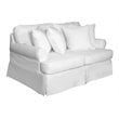 Sunset Trading Horizon T-Cushion Cotton Fabric Slipcovered Loveseat  Warm White