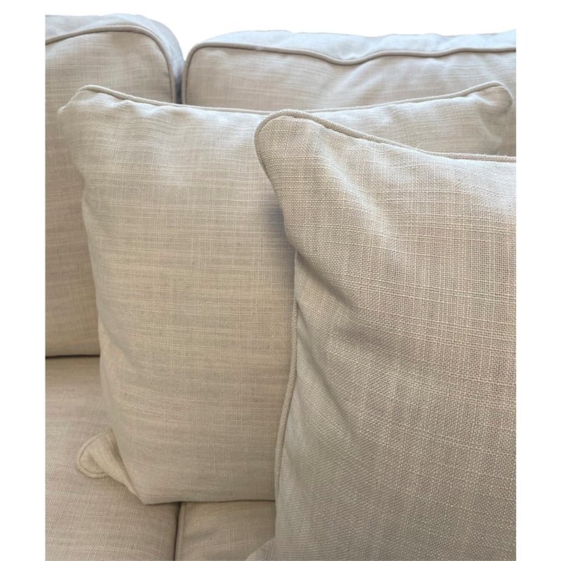 Sunset Trading Horizon T-Cushion Fabric Slipcovered Loveseat in Linen Beige