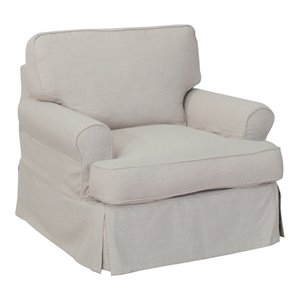 sunset trading horizon fabric slipcovered t-cushion chair in light gray