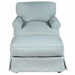 Sunset Trading Horizon T-Cushion Fabric Slipcover Chair & Ottoman in Ocean Blue