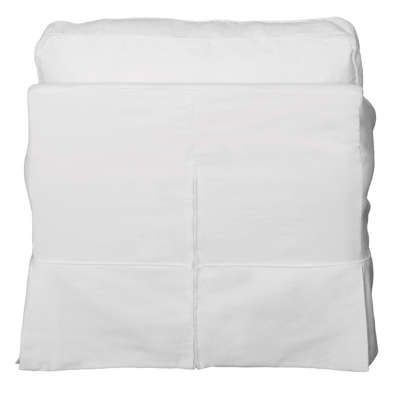 Sunset Trading Horizon T-Cushion Fabric Slipcovered Chair with Ottoman in White