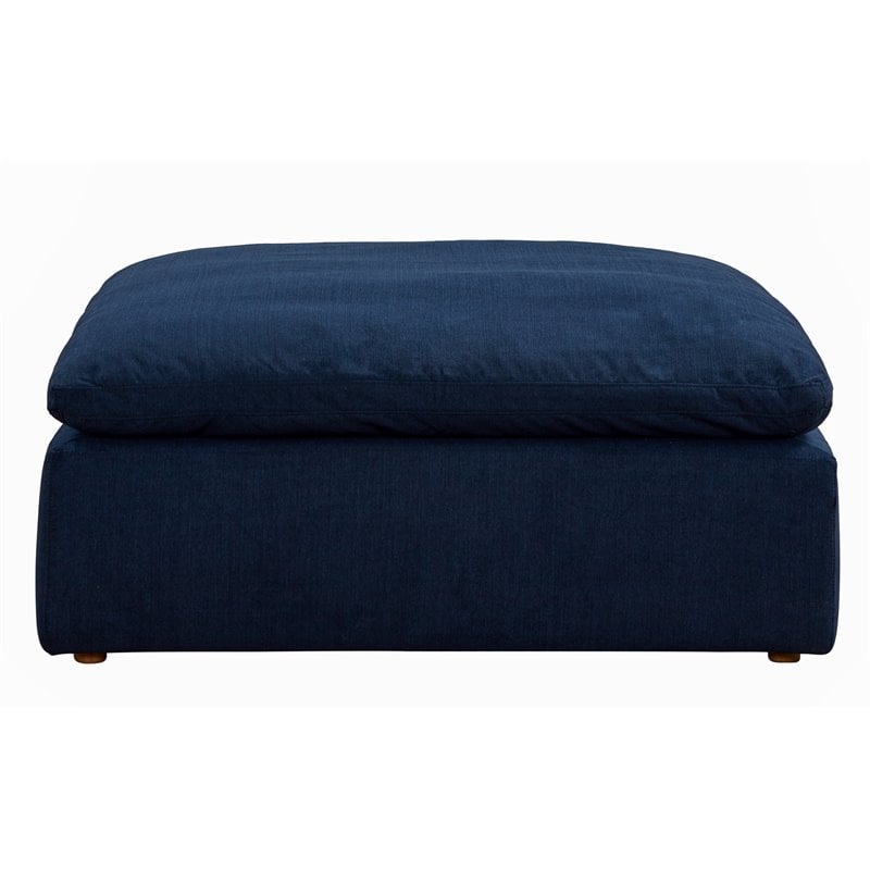 Sunset Trading Puff 5-Piece L-Shaped Fabric Slipcover Sectional in Navy