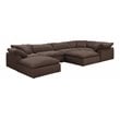 Sunset Trading Puff 7-Piece Fabric Slipcovered Modular Sectional in Brown