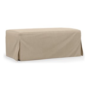 Sunset Trading Newport 44&quot Fabric Slipcovered Ottoman in Tan