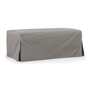Sunset Trading Newport 44&quot Fabric Slipcovered Ottoman in Gray