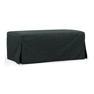 Sunset Trading Newport 44&quot Fabric Slipcovered Ottoman in Dark Gray