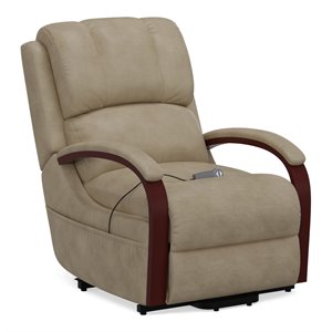 sunset trading boost power contemporary fabric lift chair in beige taupe brown
