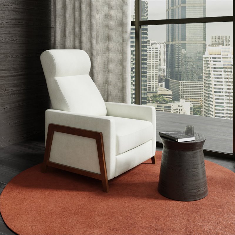 Sunset Trading Edge Pushback Contemporary Leather Recliner in White