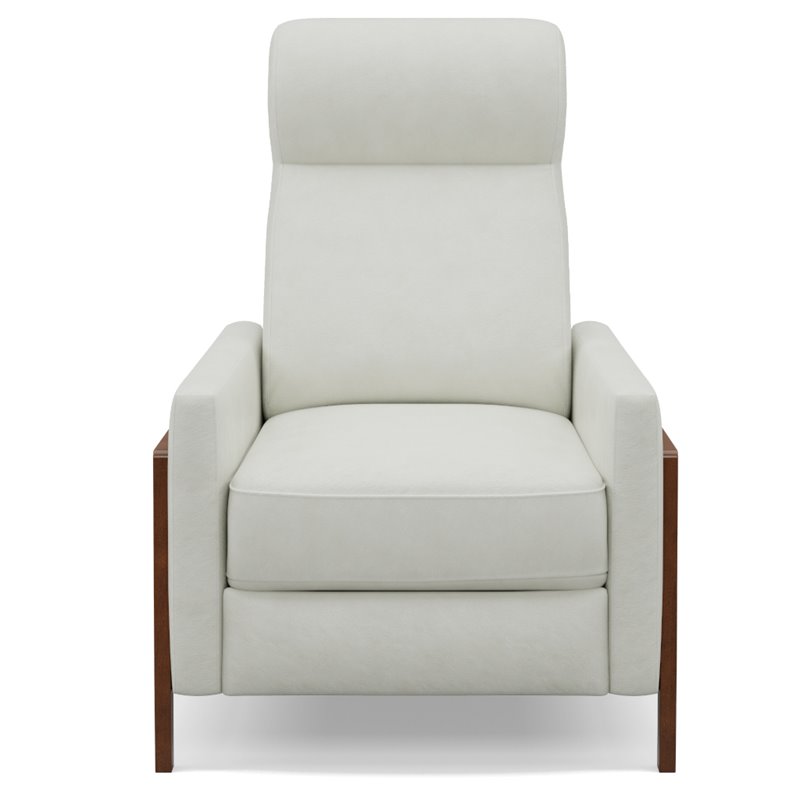 Sunset Trading Edge Pushback Contemporary Leather Recliner in White