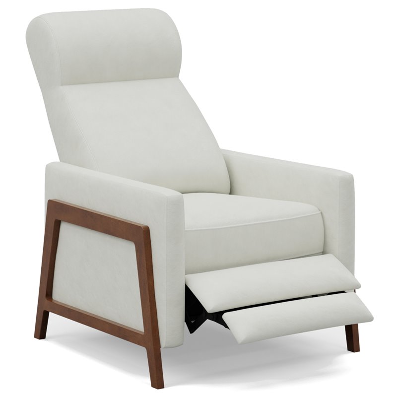 Sunset Trading Edge Pushback Contemporary Leather Recliner in White