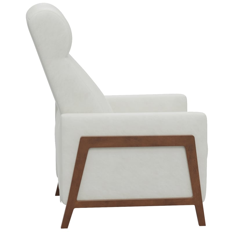 Sunset Trading Edge Pushback Contemporary Leather Recliner in White