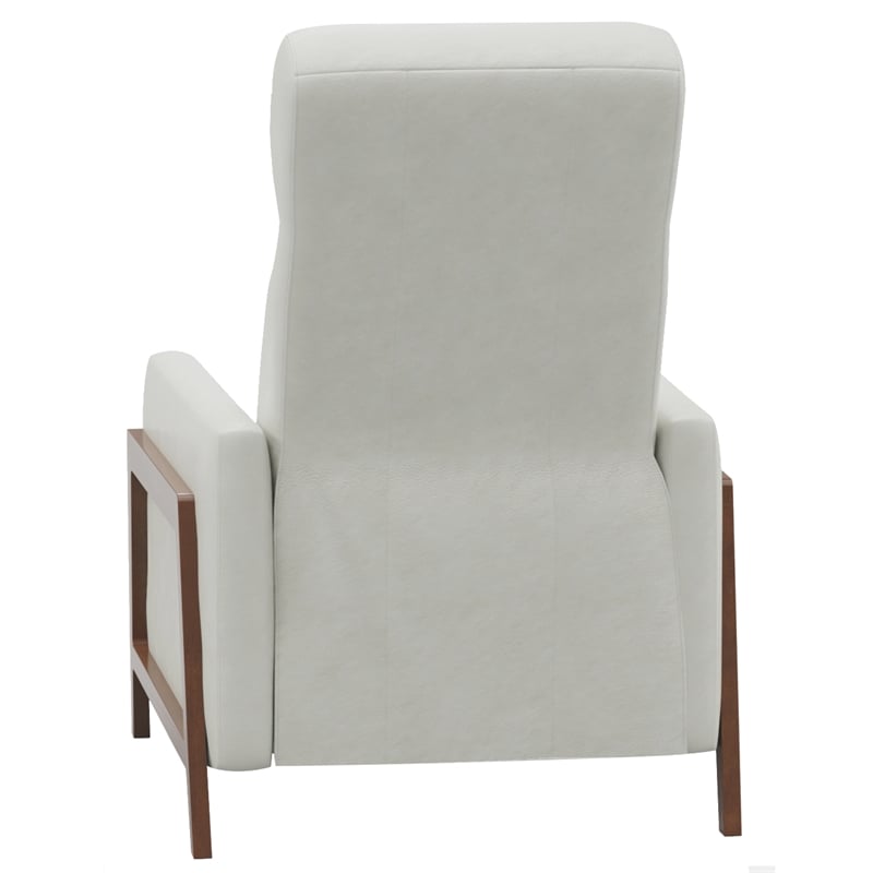 Sunset Trading Edge Pushback Contemporary Leather Recliner in White