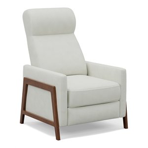 sunset trading edge pushback contemporary leather recliner in white