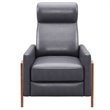 Sunset Trading Edge Pushback Contemporary Leather Recliner in Gray