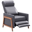 Sunset Trading Edge Pushback Contemporary Leather Recliner in Gray