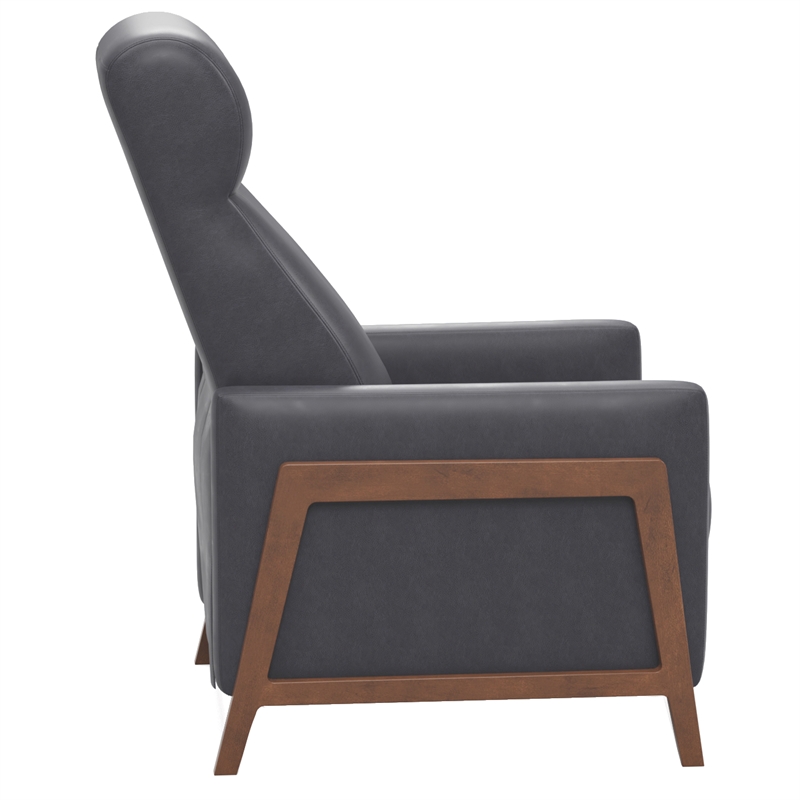 Sunset Trading Edge Pushback Contemporary Leather Recliner in Gray