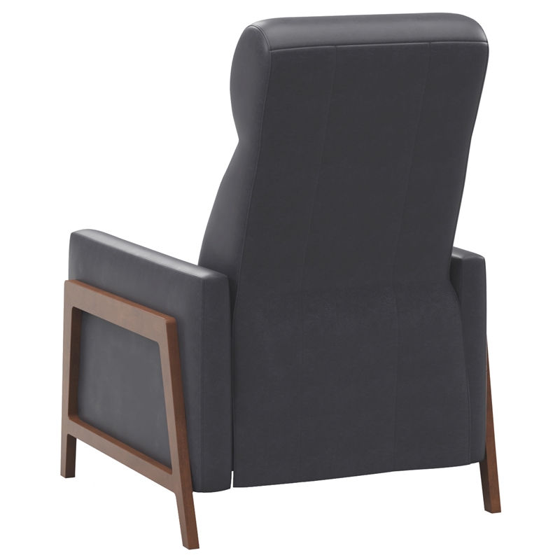 Sunset Trading Edge Pushback Contemporary Leather Recliner in Gray