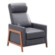 Sunset Trading Edge Pushback Contemporary Leather Recliner in Gray