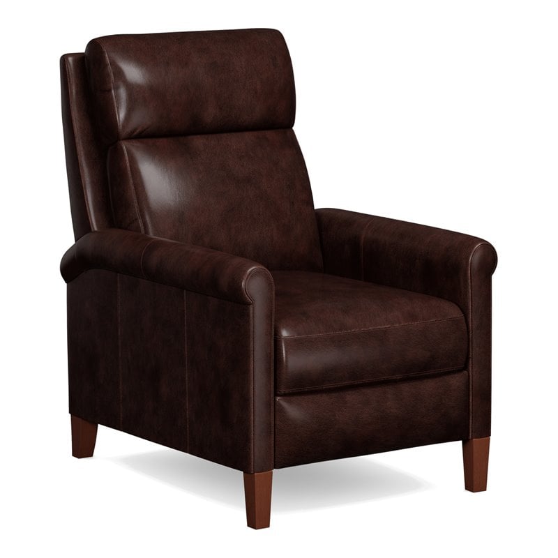 Sunset Trading Ethan Pushback Contemporary Leather Recliner in Espresso