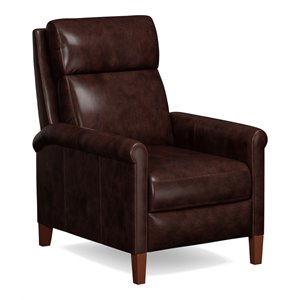 sunset trading ethan pushback contemporary leather recliner in espresso