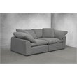 Sunset Trading Puff 2-Piece Fabric Slipcover Sectional Sofa in Gray