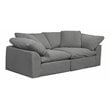 Sunset Trading Puff 2-Piece Fabric Slipcover Sectional Sofa in Gray