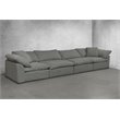 Sunset Trading Puff 4-Piece Fabric Slipcover Sectional Sofa in Gray
